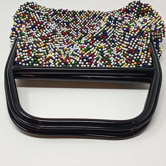 Vintage 1980's Boho Beaded Reversible Retro Handbag - Picture 3 of 14